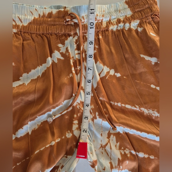 Young Fabulous & Broke Pants Satin Copper Print Pull On Wide Leg Size S NEW - Picture 11 of 12